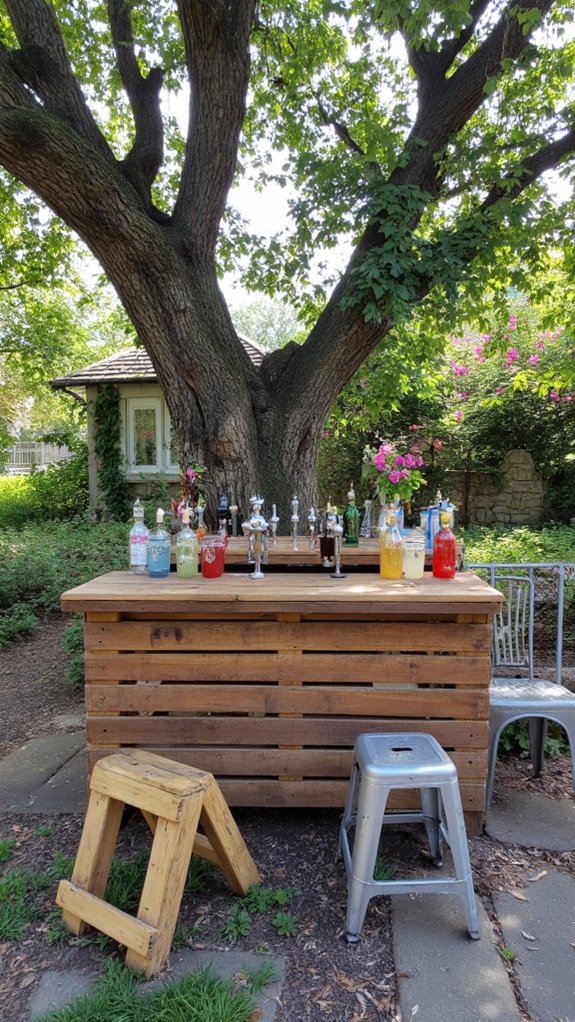 rustic pallet bar design
