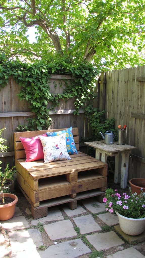 rustic pallet garden bench