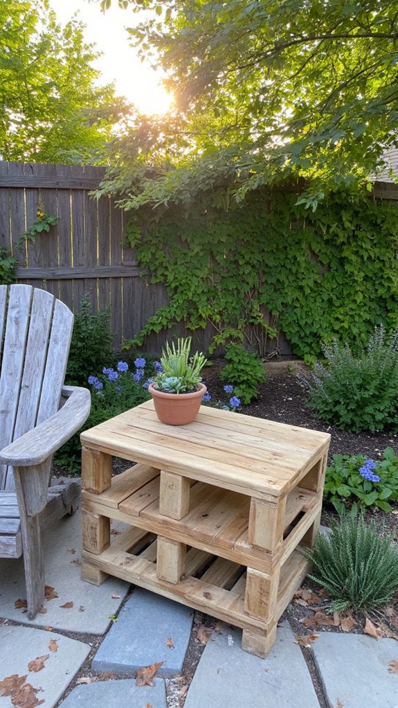 rustic pallet side table