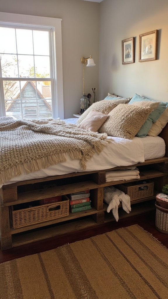 rustic space saving pallet beds