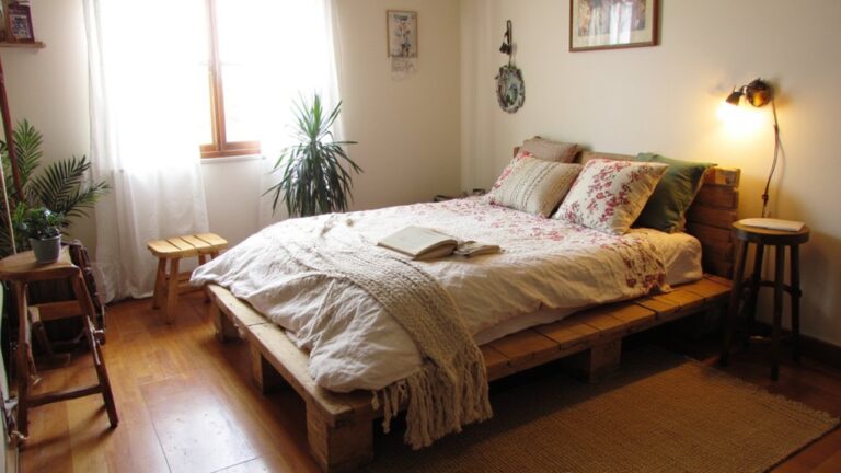 rustic wooden pallet beds