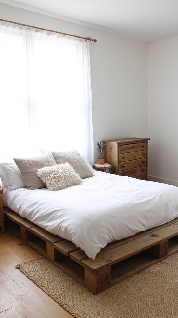 sleek minimalist pallet beds