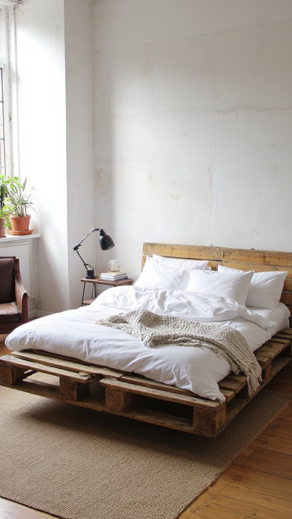 spacious minimalist floating beds