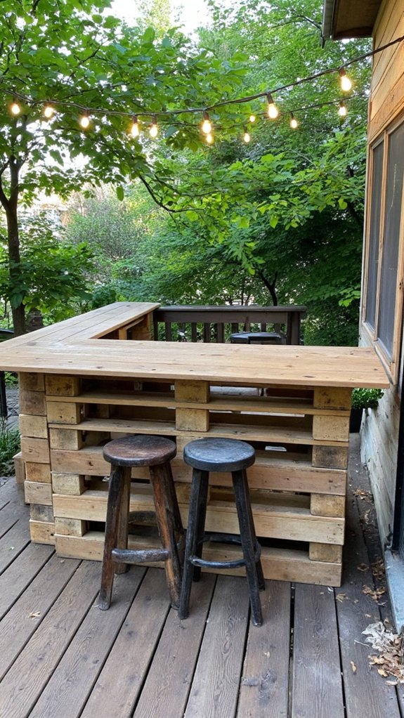 versatile outdoor pallet bar