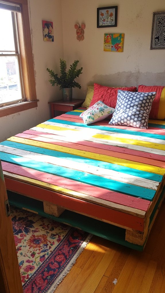 vibrant pallet bed transformation