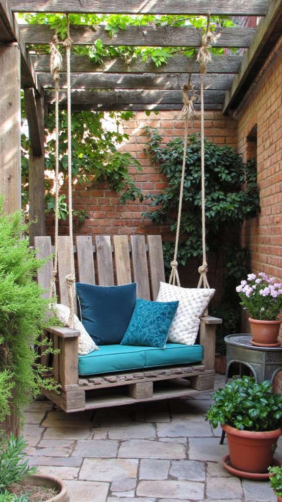 whimsical hanging pallet swing