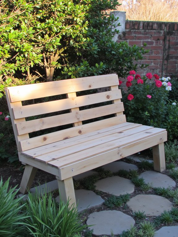 charming pallet garden bench