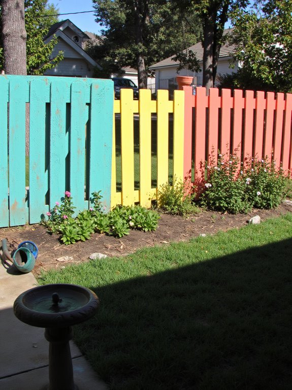 colorful pallet fence ideas