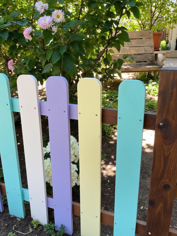 colorful pallet fence ideas