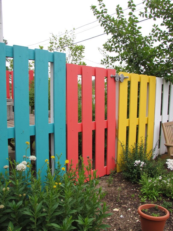 colorful pallet fencing ideas