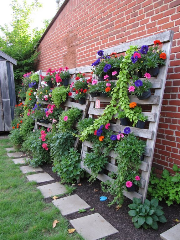 colorful pallet garden oasis