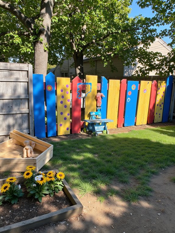 colorful pallet play fence