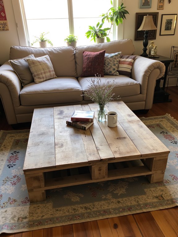 cozy customizable pallet coffee table