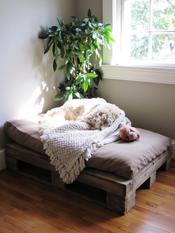 cozy diy pallet pet bed