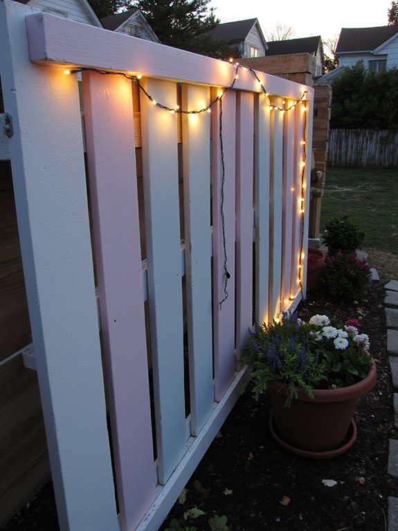 cozy illuminated pallet fence