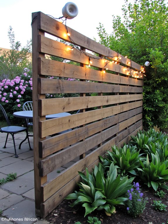 cozy illuminated pallet fence