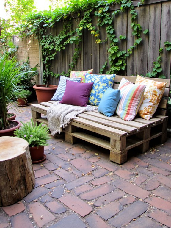 cozy outdoor pallet sofa