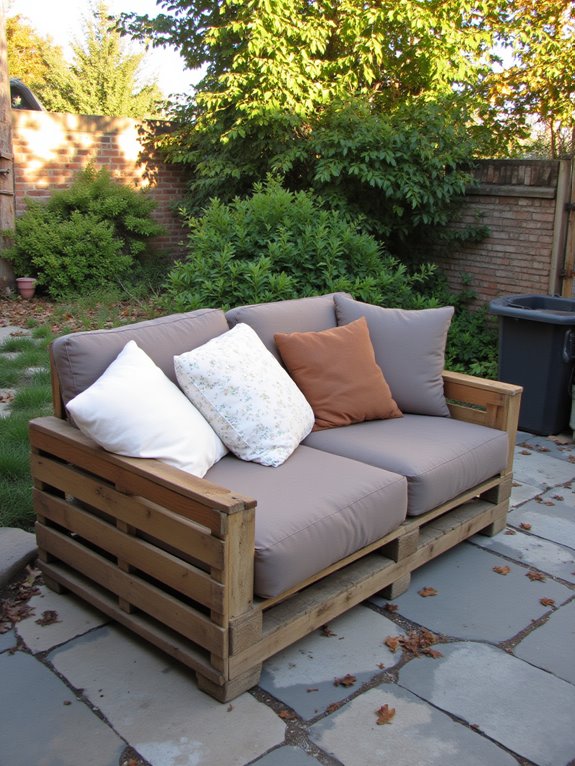 cozy outdoor pallet sofa