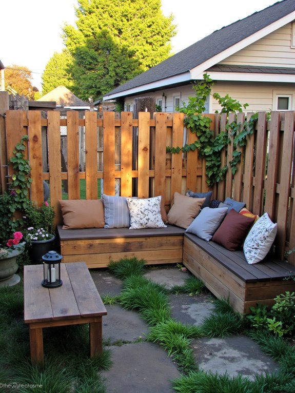 cozy pallet fence seating