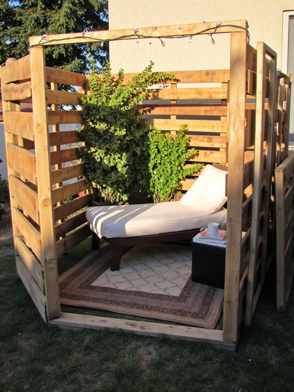 cozy pallet reading nook