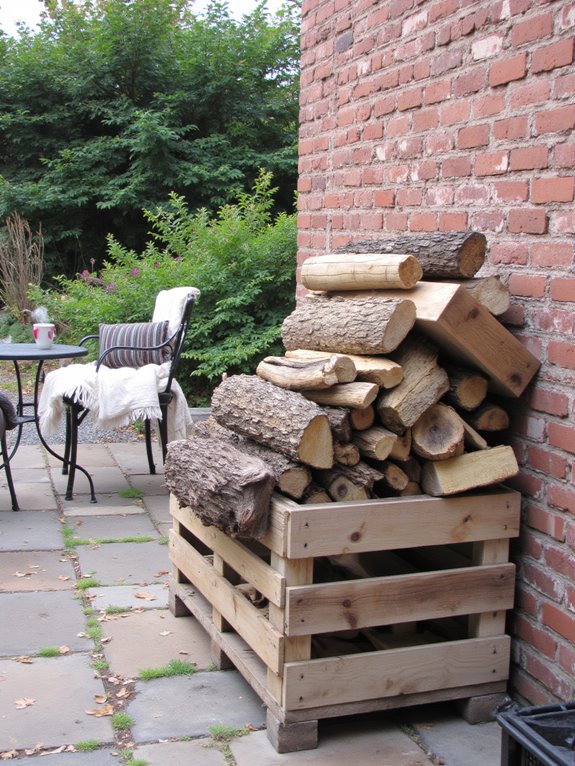 cozy rustic firewood holder