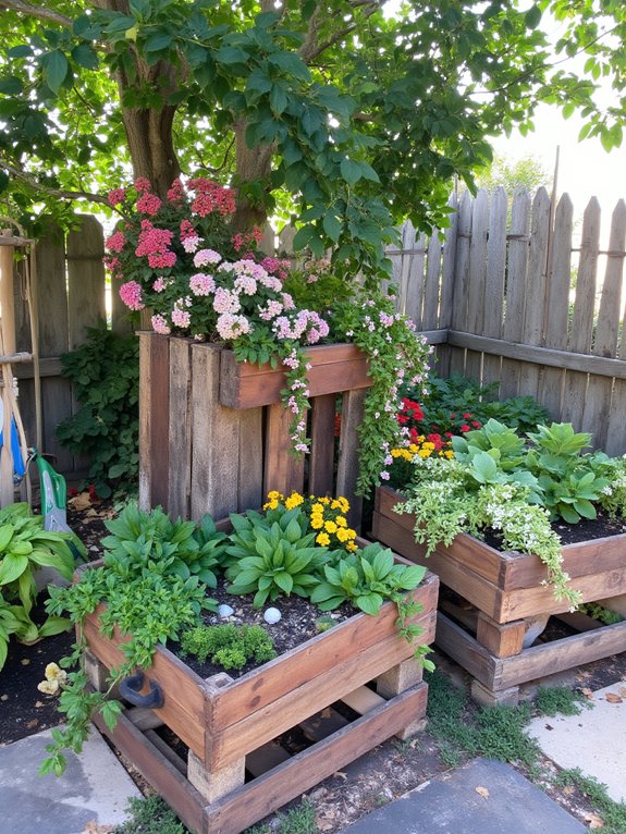 creative pallet garden planters