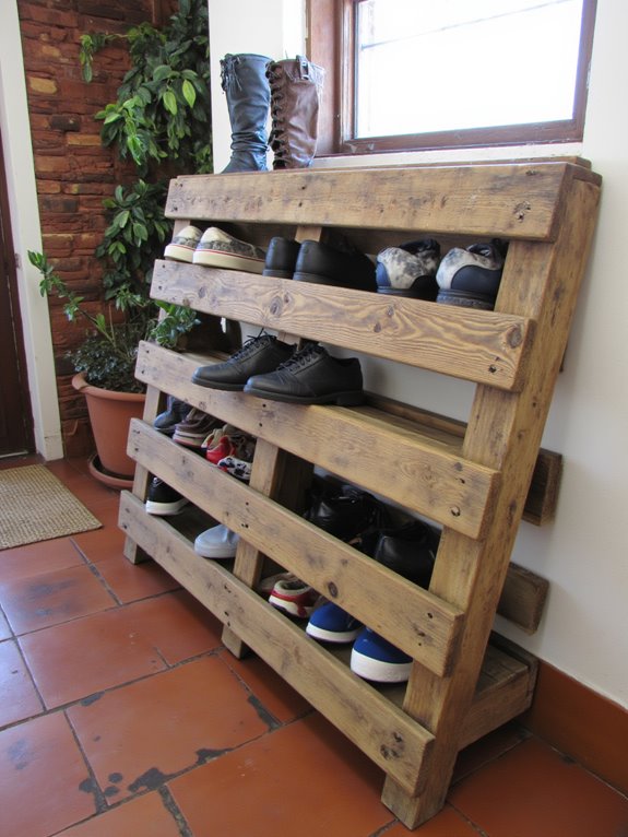 customizable rustic shoe storage