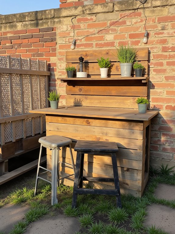 diy rustic pallet bar