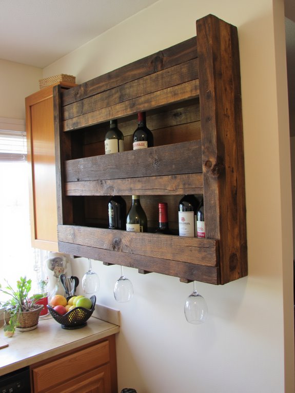 diy rustic pallet wine rack