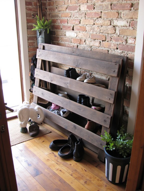 diy rustic shoe storage