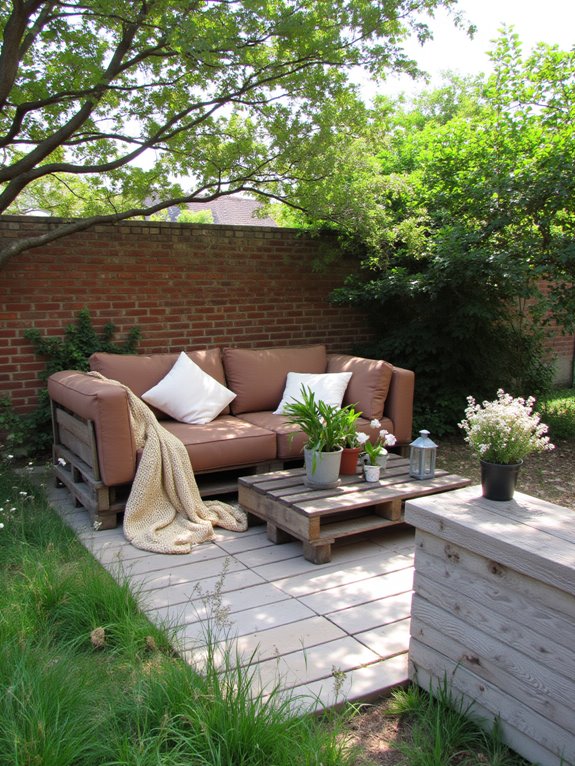 elegant outdoor pallet sofa