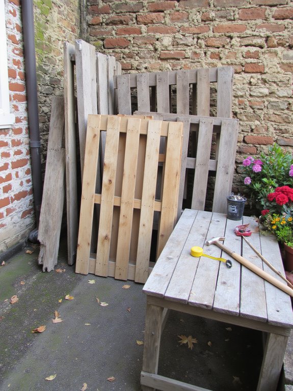 gather sturdy pallets and tools