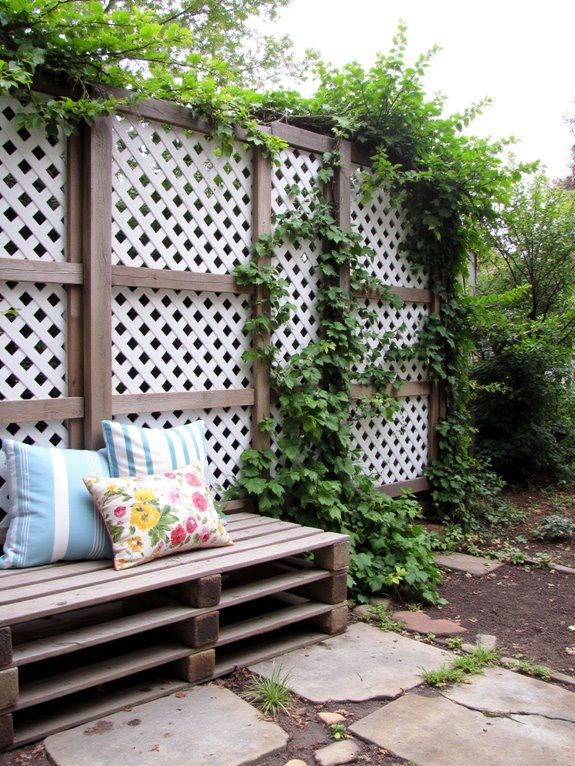 lattice enhances pallet fence