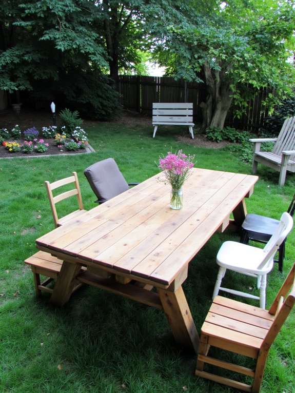 outdoor dining with pallets