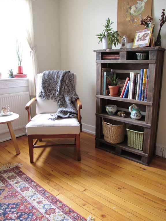 pallet bookshelf construction project