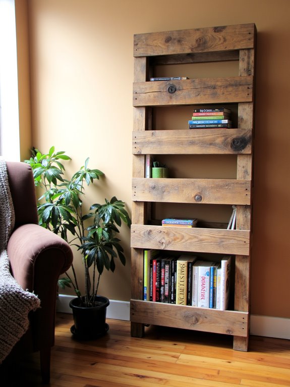 pallet bookshelf creation process