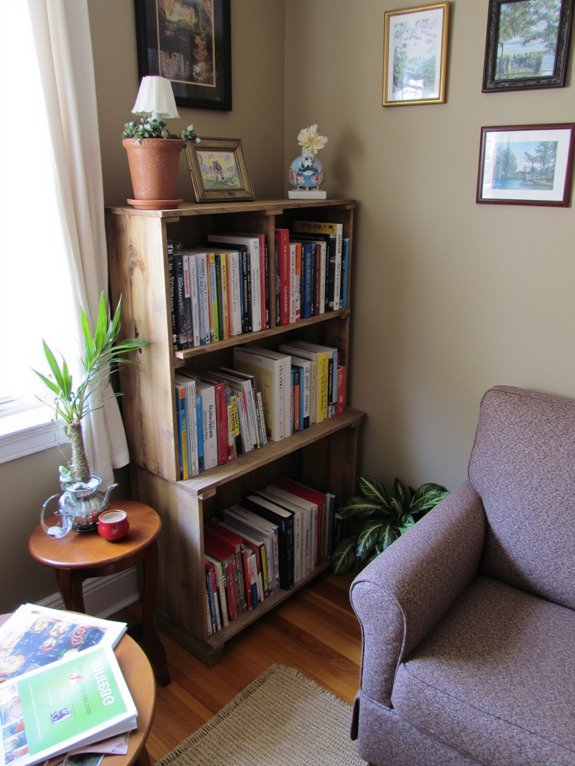 pallet bookshelves for style