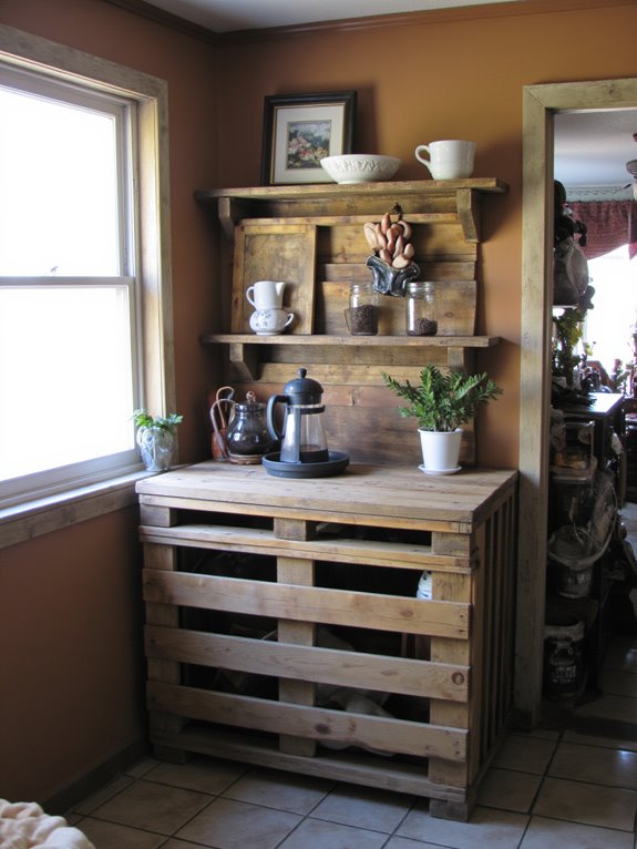 pallet coffee station setup