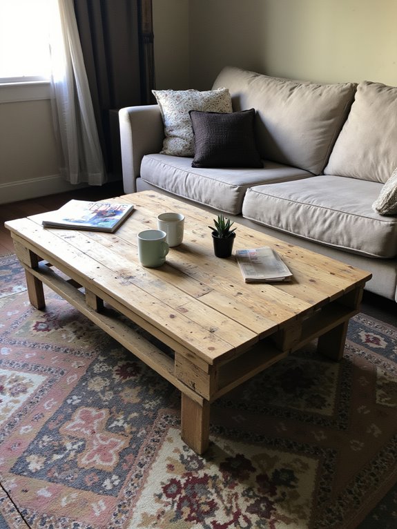 pallet coffee table transformation