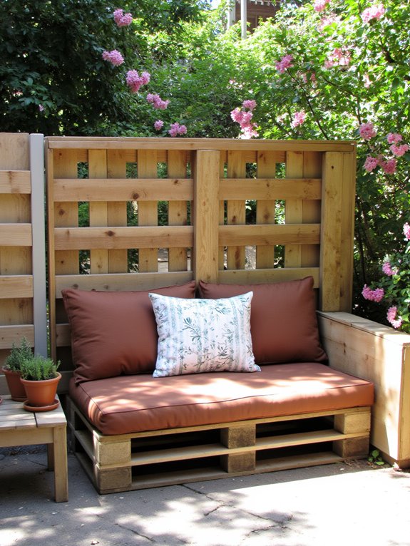 pallet fence seating area