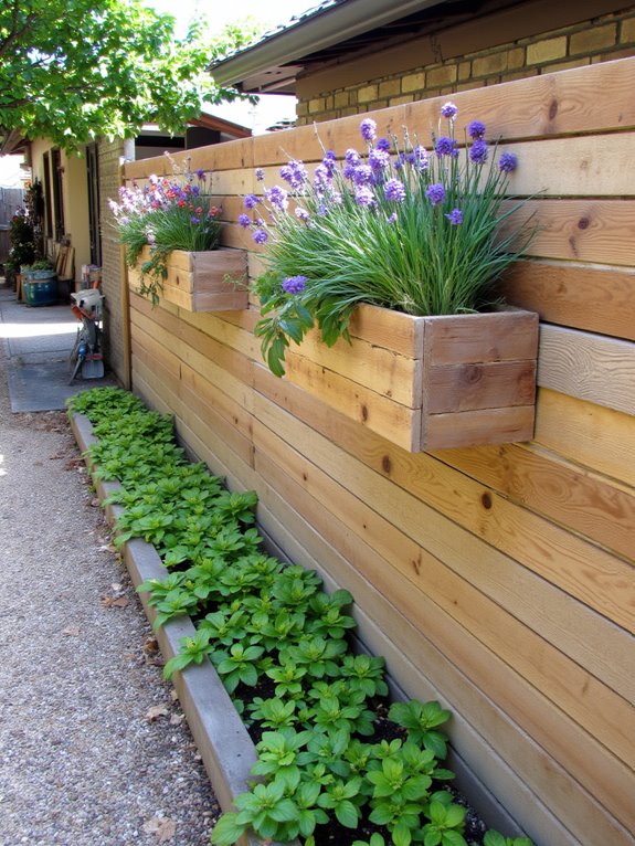 pallet fence with planters