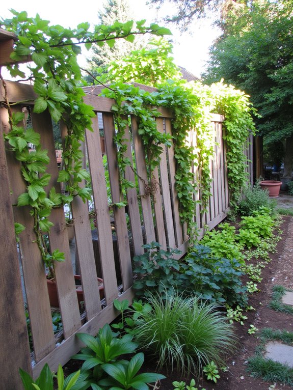 pallet fence with trellis