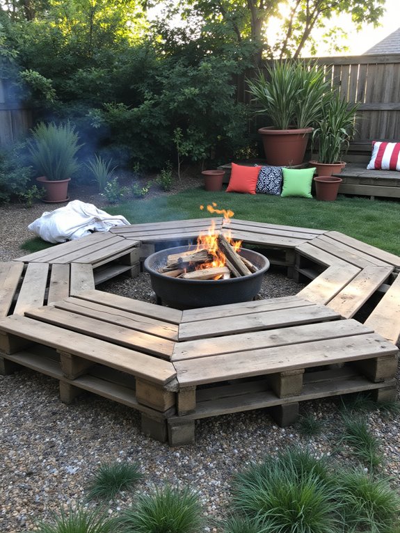 pallet fire pit seating