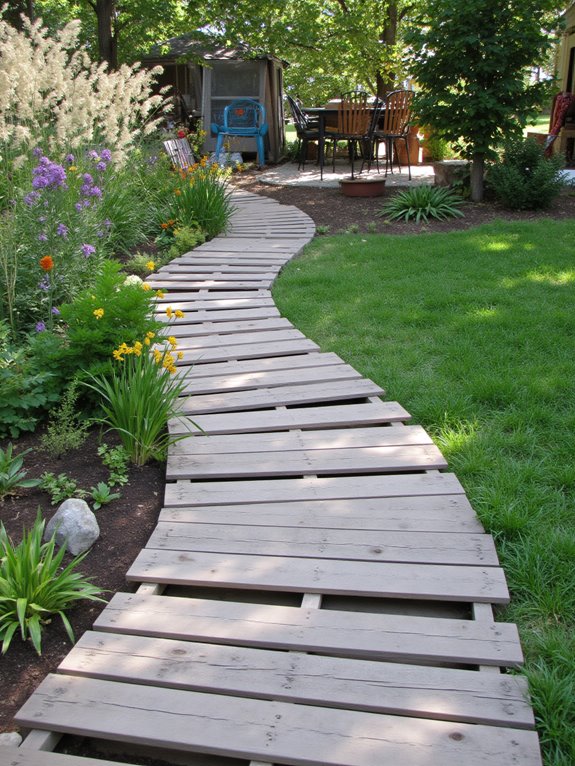 pallet pathways enhance gardens