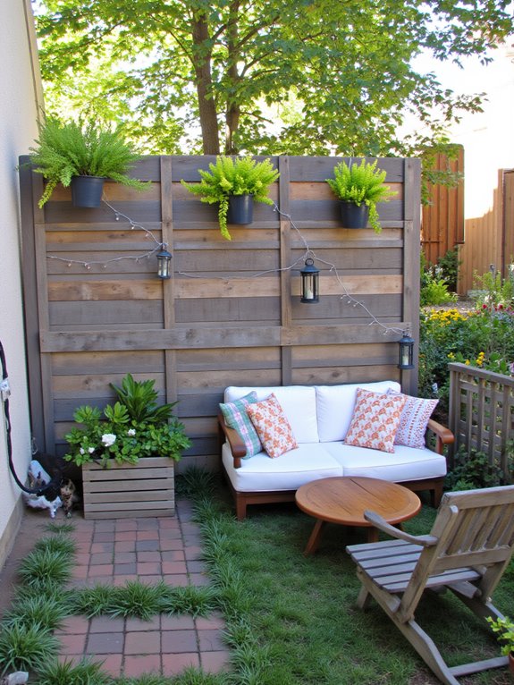pallet patio with cushions