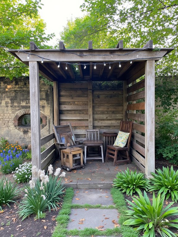 pallet pergola backyard retreat