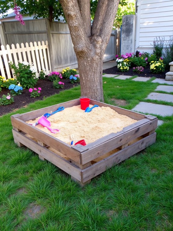 pallet sandbox for kids