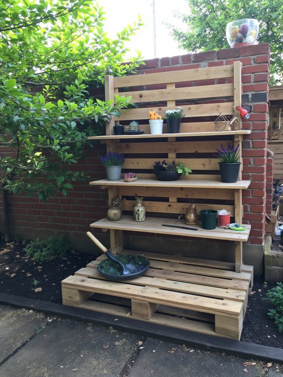 pallet shelves for outdoor storage