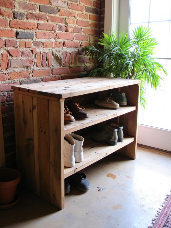 pallet shoe rack assembly