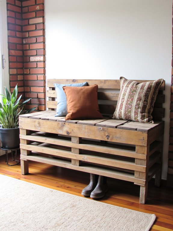 pallet storage bench project
